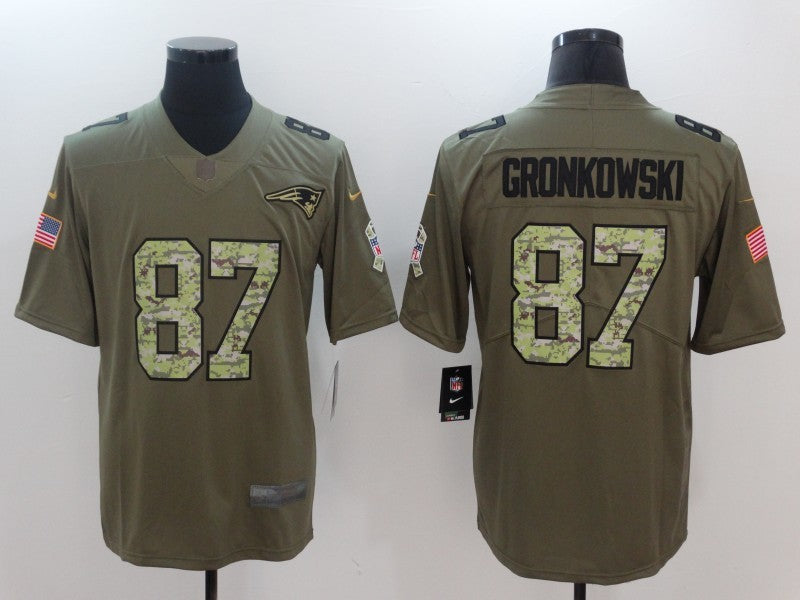 Men's New England Patriots Rob Gronkowski #87 Brown Player Game Jerseys