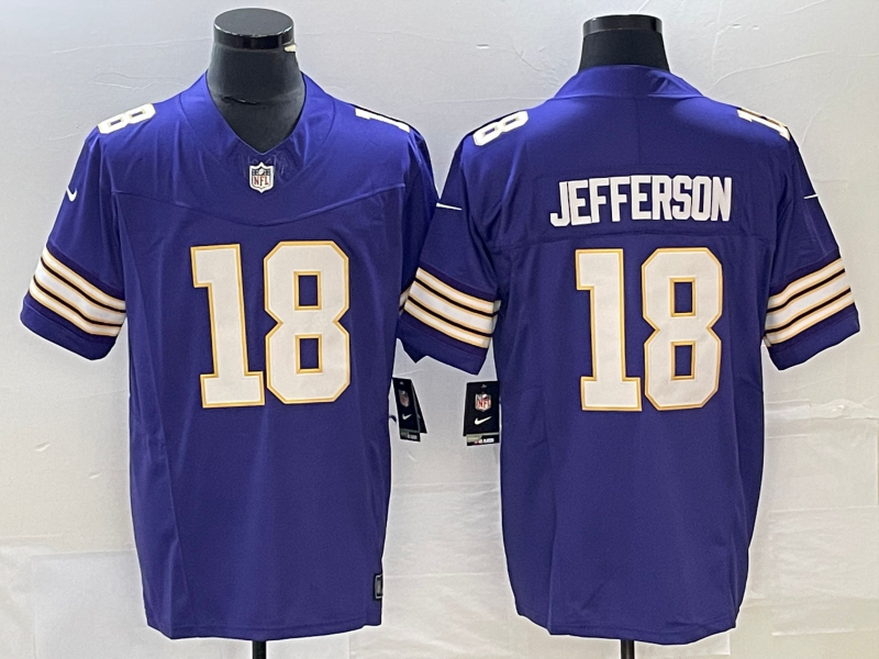 Men's Minnesota Vikings Justin Jefferson #18 Purple Classic Player Jerseys