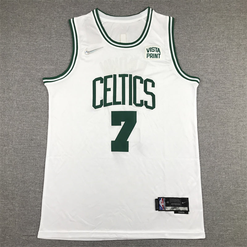 Men's Boston Celtics Jaylen Brown #7 White 2022/23 Swingman Jerseys - Association Edition