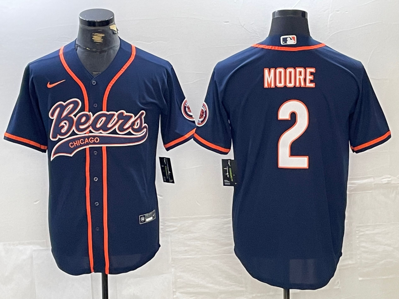 Men's Chicago Bears D.J. Moore #2 Navy Game Jerseys