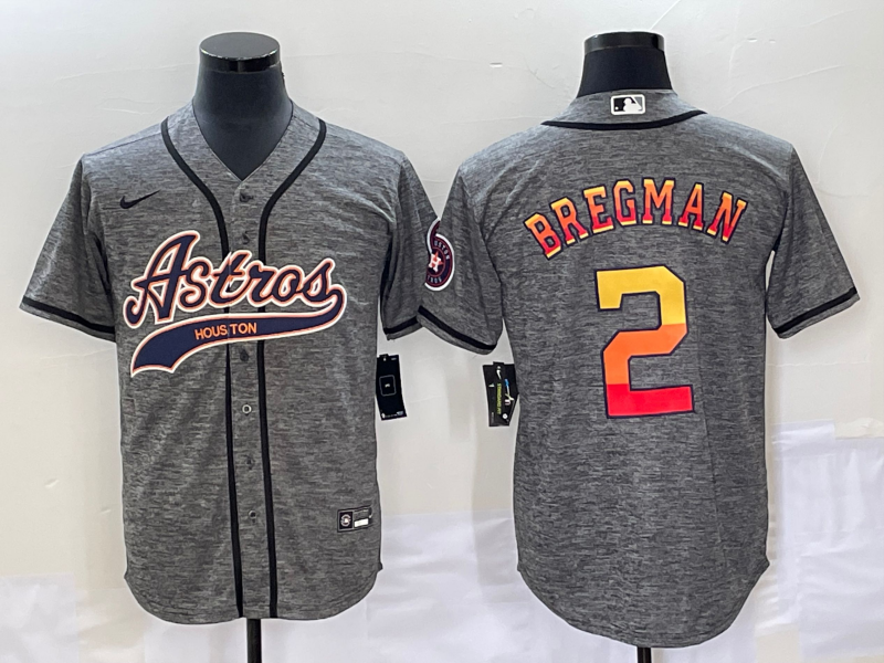 Men's Houston Astros Alex Bregman #2 Gray Replica Player Jerseys Joint Edition