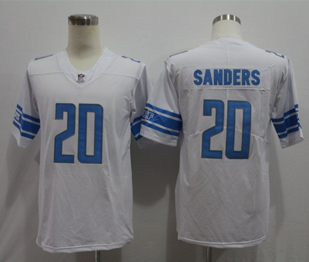 Men's Detroit Lions Barry Sanders #20 White Team Game Jerseys