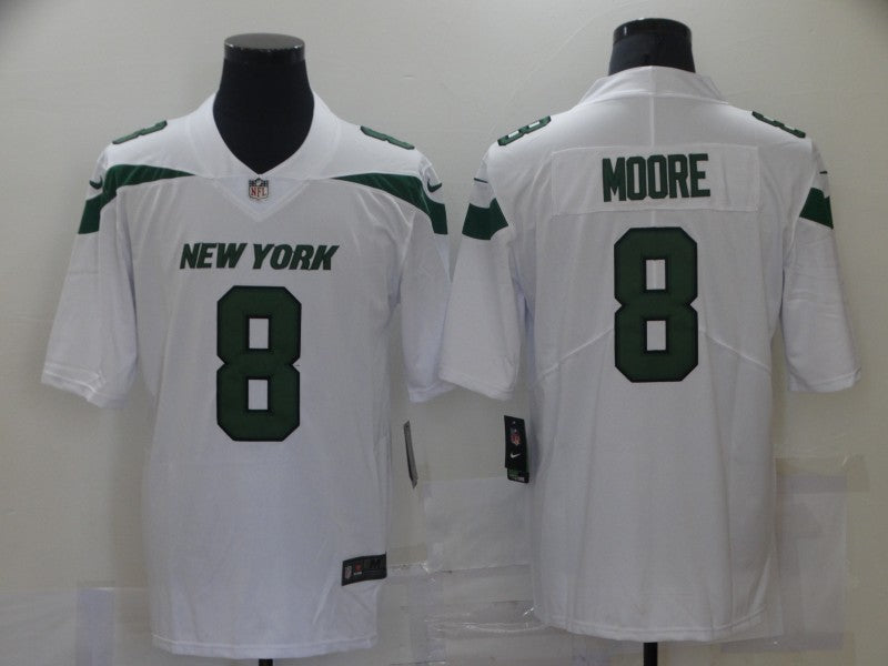 Men's New York Jets Elijah Moore #8 White Game Jerseys
