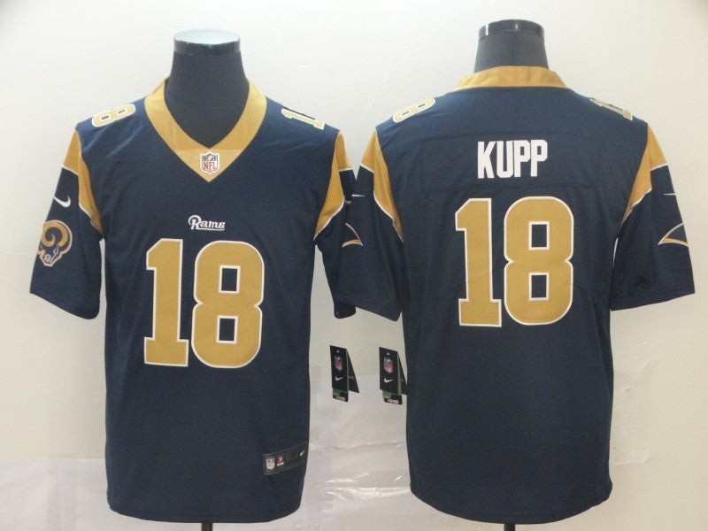 Men's Los Angeles Rams Cooper Kupp #18 Navy Game Jerseys