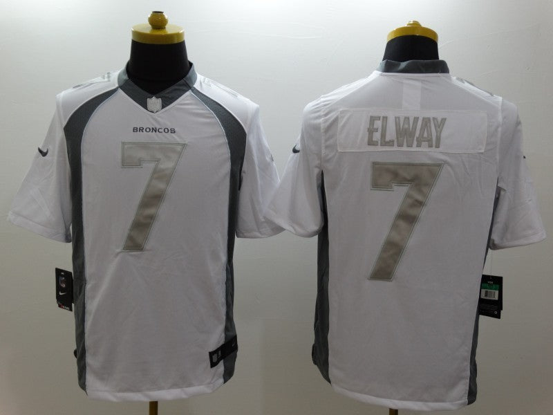Men's Denver Broncos John Elway #7 White Game Jerseys