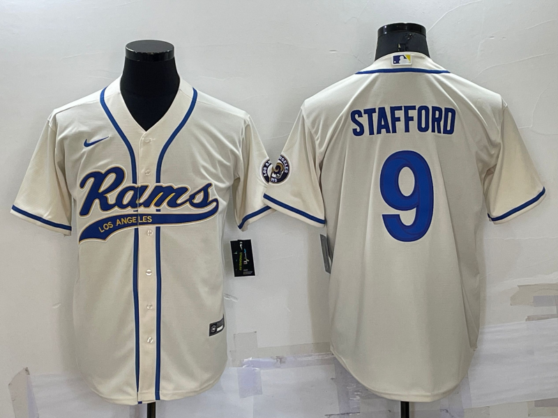 Men's Los Angeles Rams Matthew Stafford #9 Bone Game Jerseys Joint Edition