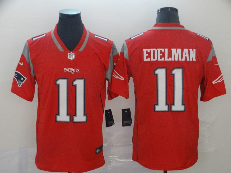Men's New England Patriots Julian Edelman #11 Red Inverted Legend Jerseys