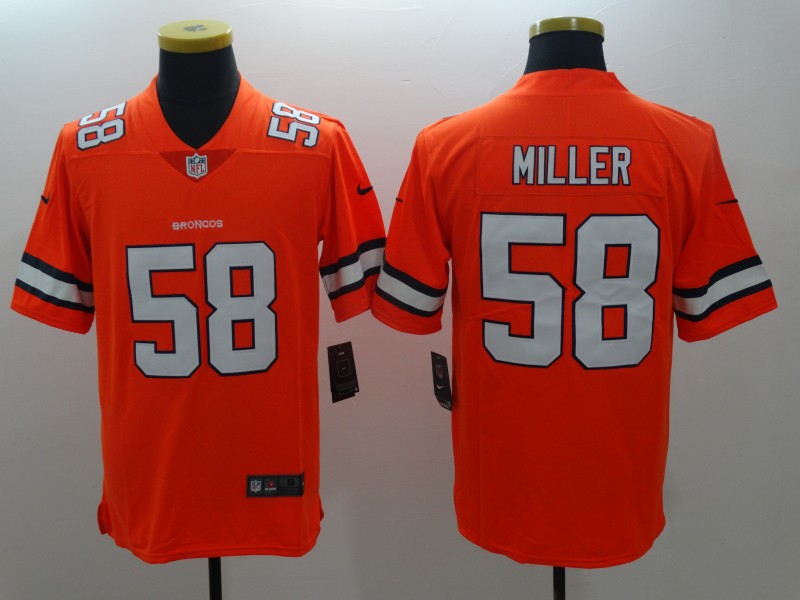 Men's Denver Broncos Von Miller #58 Orange Game Player Jerseys