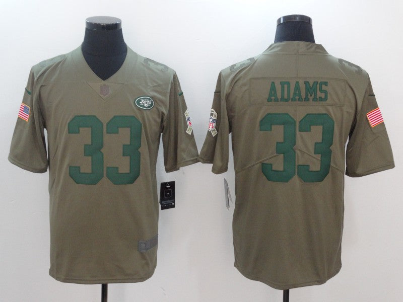 Men's New York Jets Jamal Adams #33 Brown Player Game Jerseys