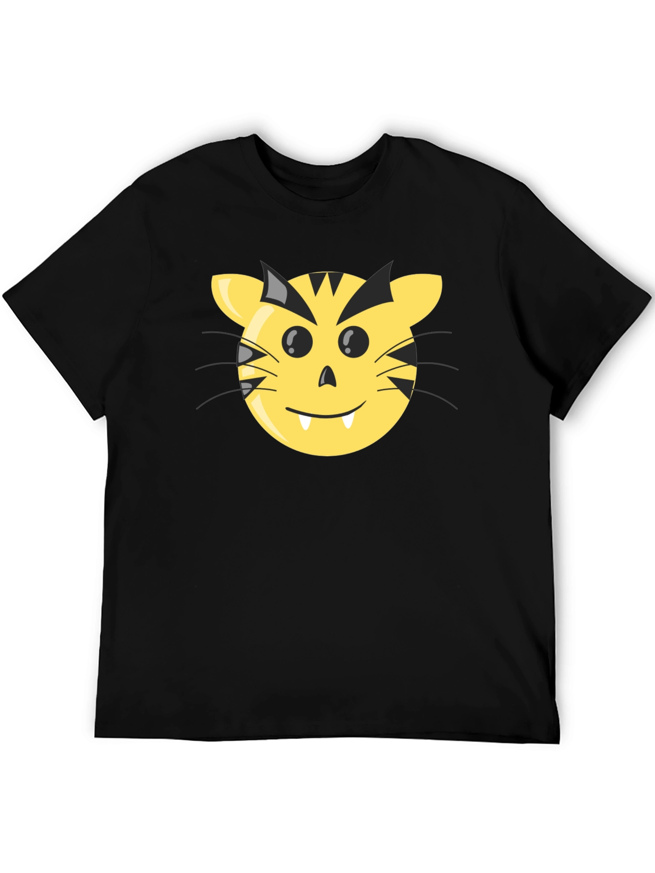 Funny Cartoon Tiger Face Graphic Tee