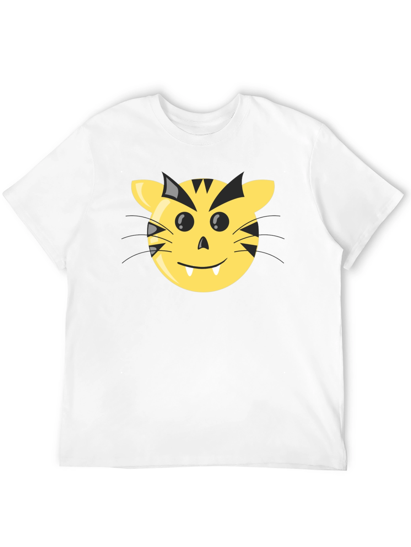 Funny Cartoon Tiger Face Graphic Tee