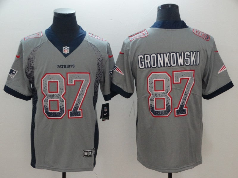 Men's New England Patriots Rob Gronkowski #87 Gray Game Jerseys