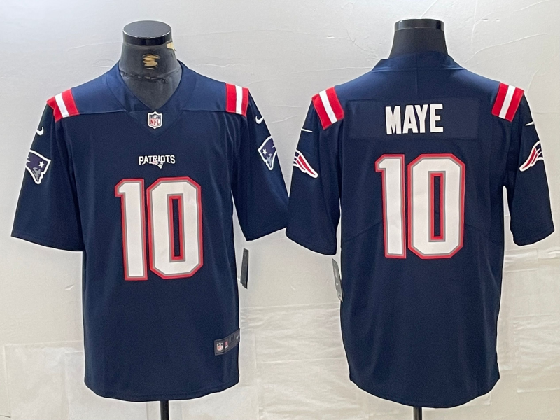 Men's New England Patriots Drake Maye #10 Navy Player Game Jerseys