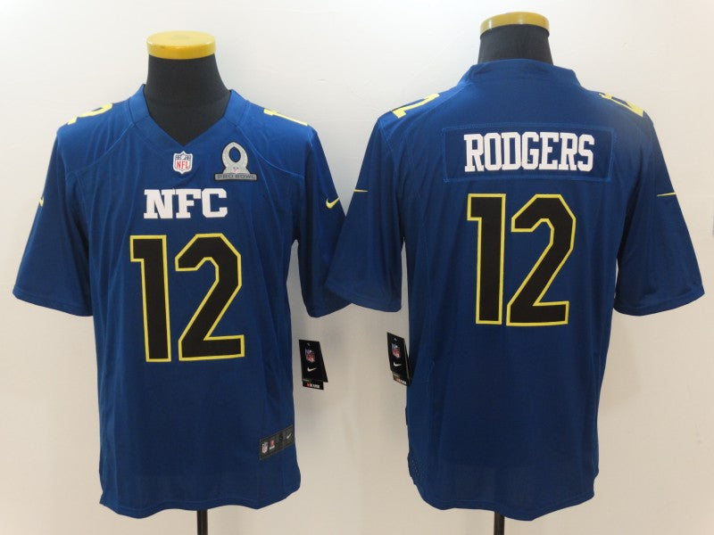 Men's Green Bay Packers Aaron Rodgers #12 Navy Game Jerseys
