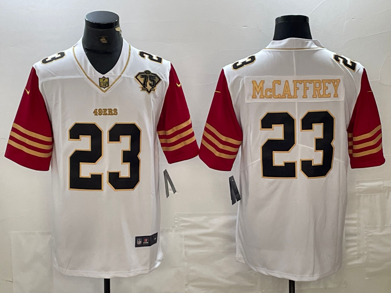Men's San Francisco 49ers Christian McCaffrey #23 White Player Game Jerseys