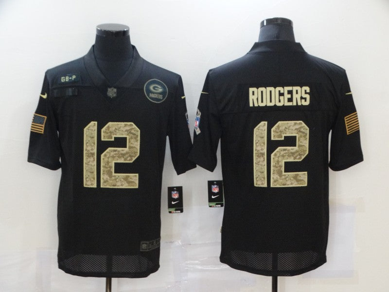 Men's Green Bay Packers Aaron Rodgers #12 Black Game Jerseys
