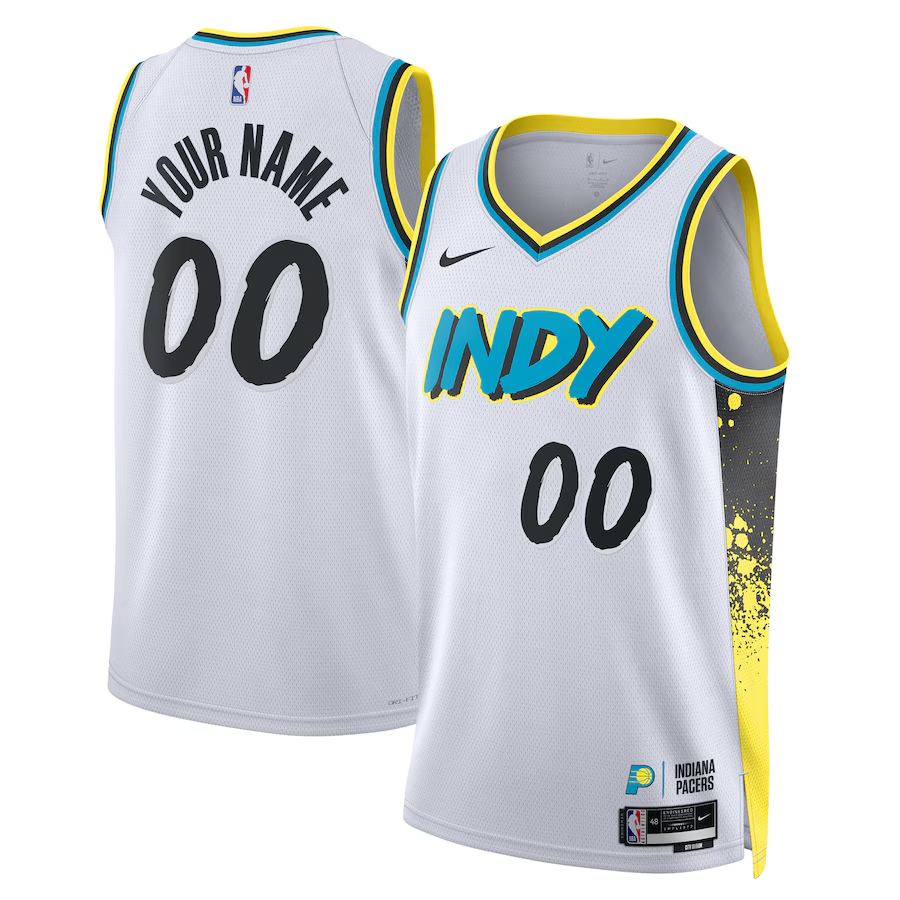 Men's Indiana Pacers White 2024/25 Custom Swingman Jerseys - City Edition