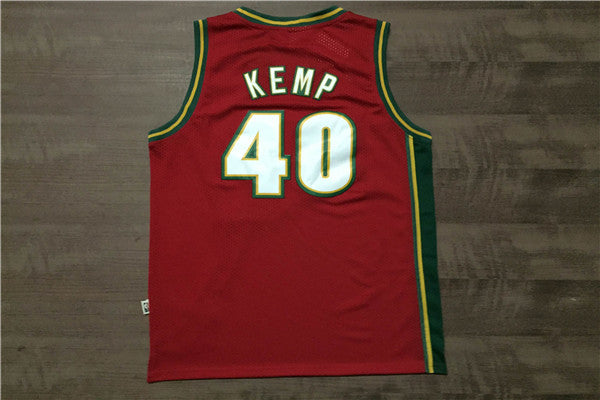 SuperSonics 40# Sean Kemp Red 97-98 Classic Retro New Fabric Fan Edition Jersey