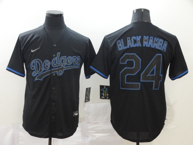 Men's Los Angeles Dodgers Kobe Bryant #24 Black Mamba Baseball Jerseys