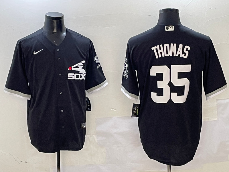 Men's Chicago White Sox Frank Thomas #35 Black Limited Player Jerseys