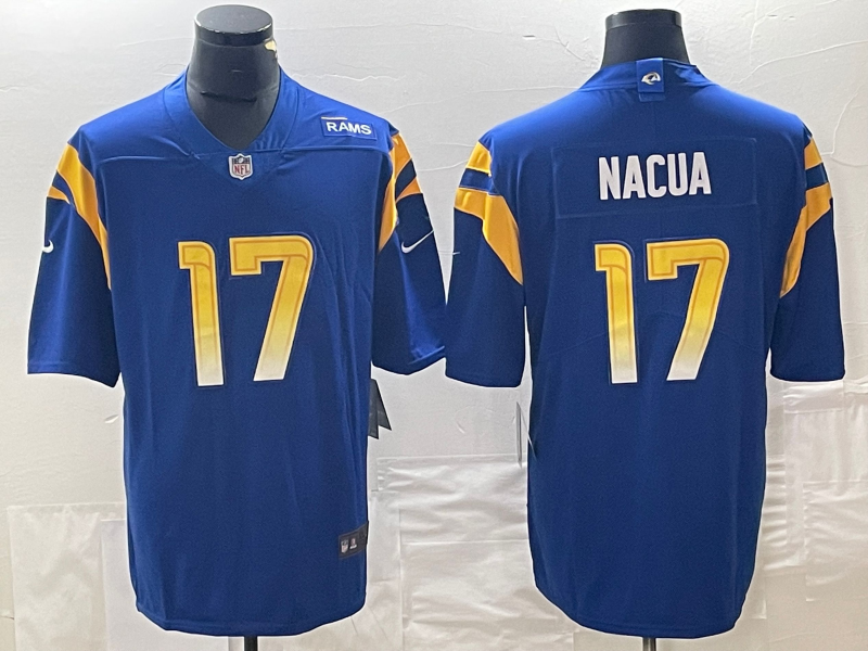 Men's Los Angeles Rams Puka Nacua #17 Royal Home Game Jerseys