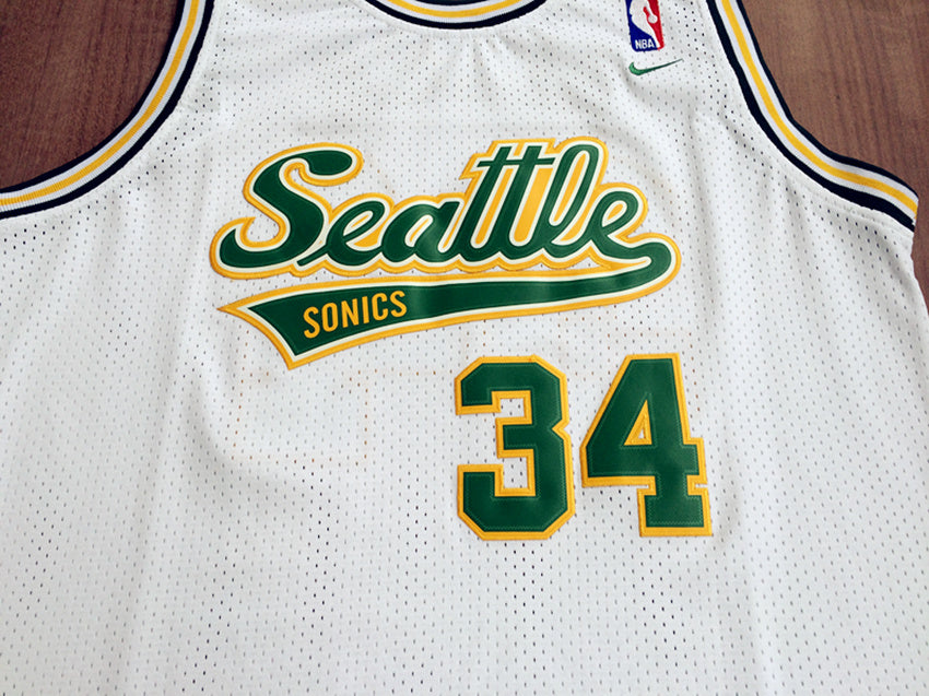 SuperSonics No. 34 Ray Allen Retro White Premium Mesh