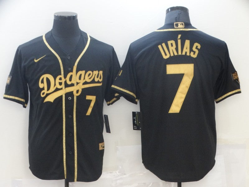 Men's Los Angeles Dodgers Julio Urias #7 Black Game Player Jerseys