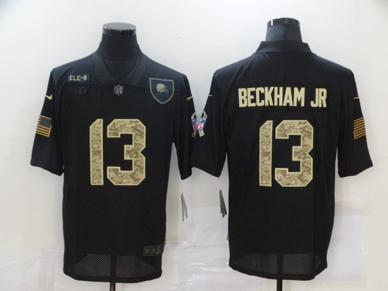 Men's Cleveland Browns #13 Odell Beckham Jr. Black Player Game Jerseys