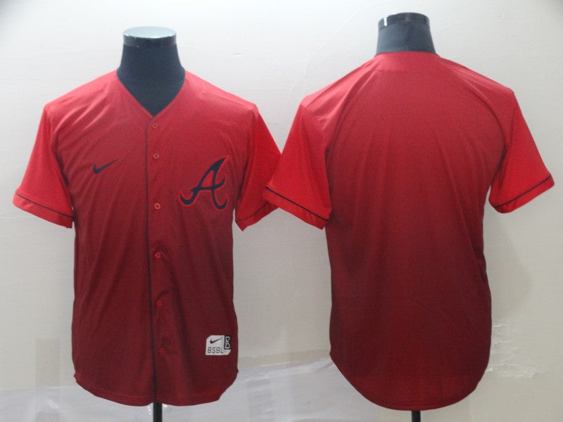 Men's Atlanta Braves Red Blank Replica Team Jerseys