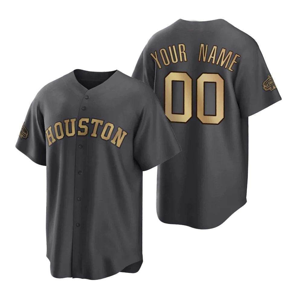 Men's Houston Astros Dark Gray Replica Custom Jerseys