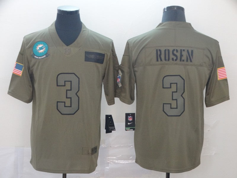 Men's Miami Dolphins Josh Rosen #3 Brown Game Jerseys