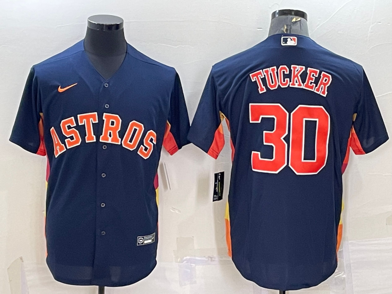 Men's Houston Astros Kyle Tucker #30 Navy Alternate Replica Player Name Jerseys