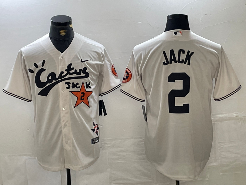 Men's Houston Astros #2 White Limited Player Jerseys Joint Edition