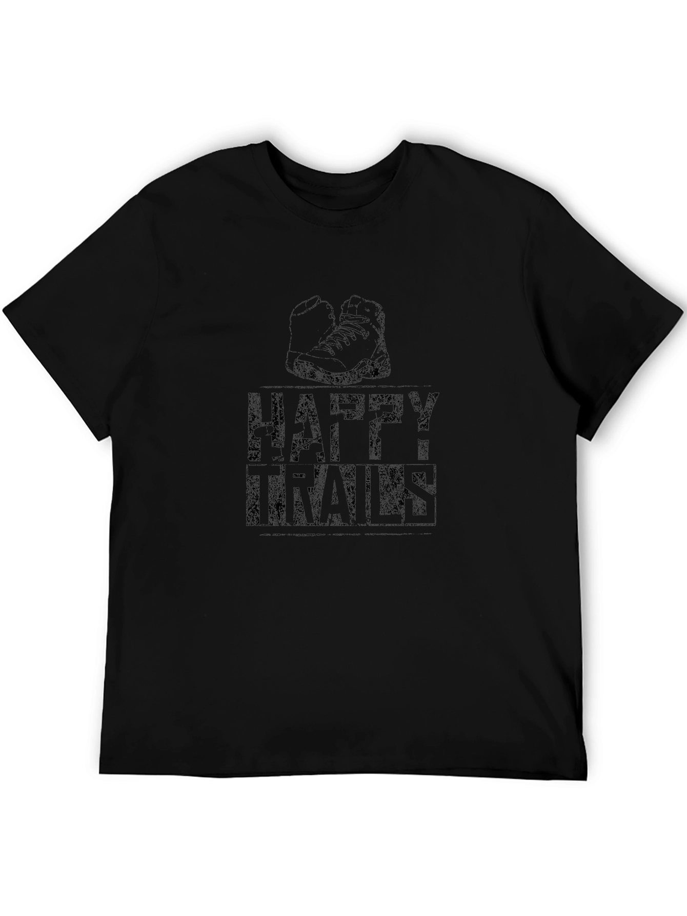 Happy Trails Graphic Tee - Black Cotton Casual Shirt