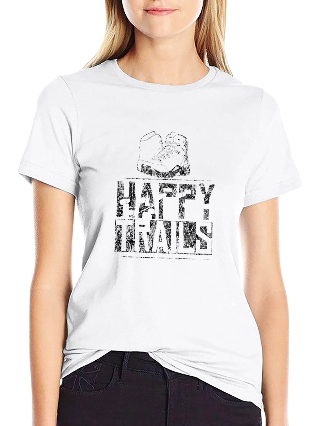 Happy Trails Graphic Tee - Black Cotton Casual Shirt