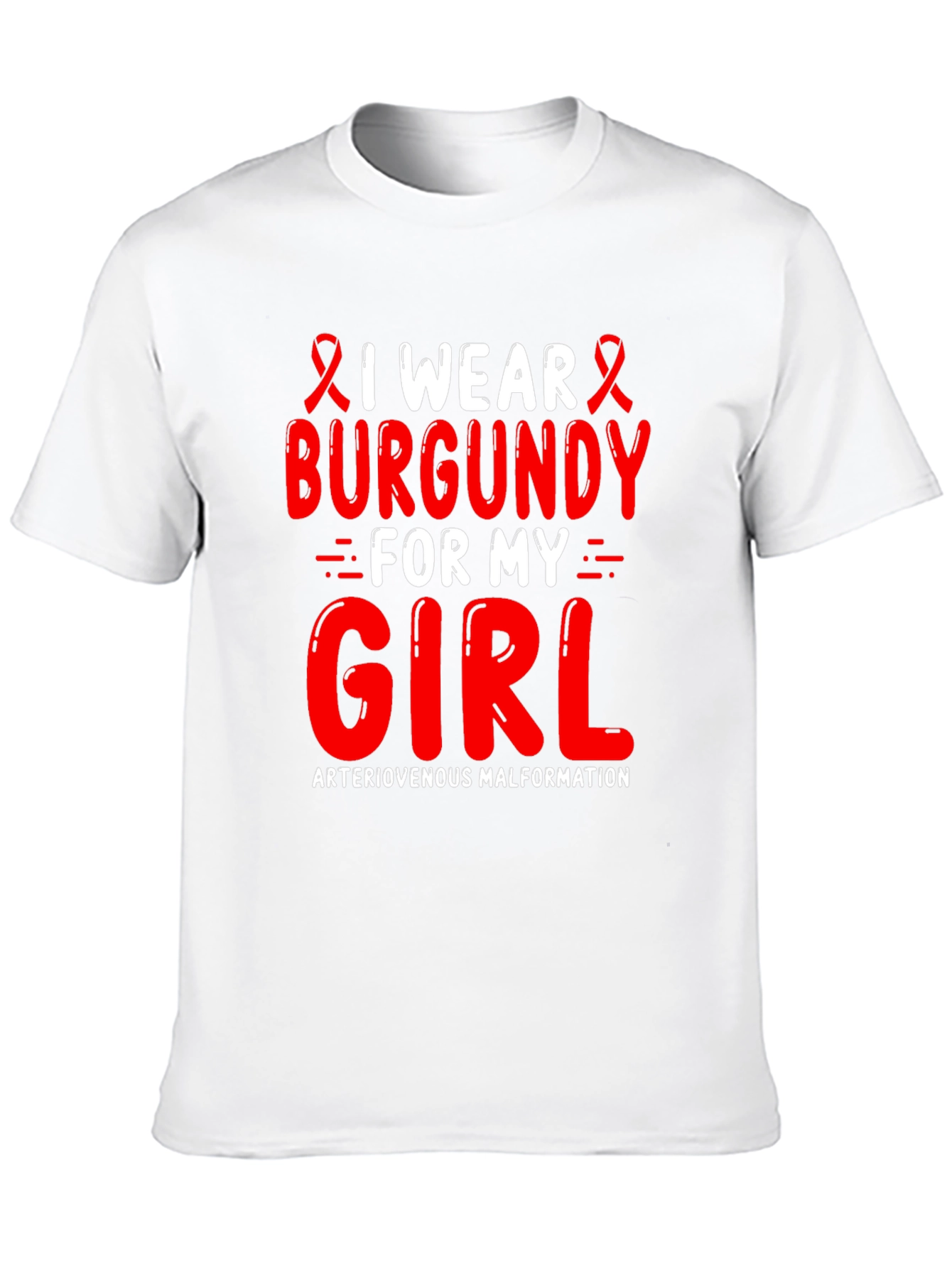 Burgundy Awareness T-Shirt - Arteriovenous Malformation Support