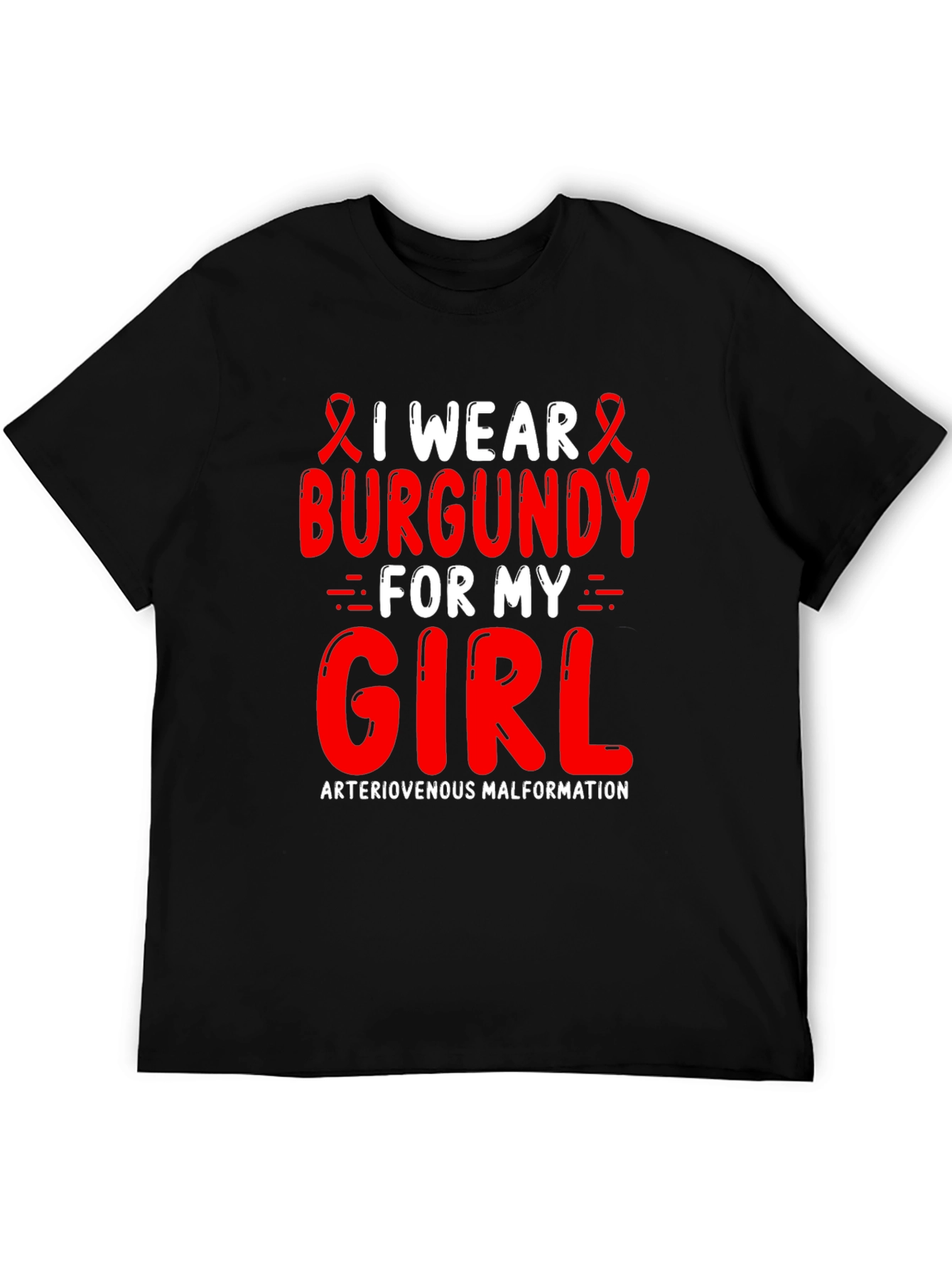Burgundy Awareness T-Shirt - Arteriovenous Malformation Support