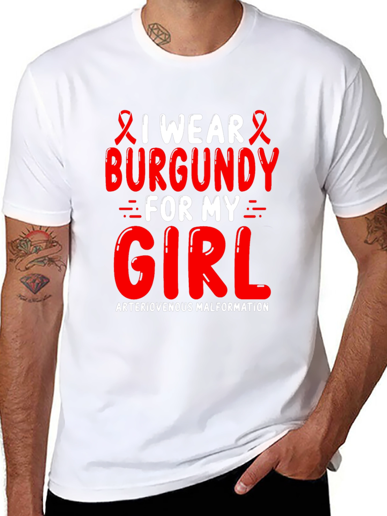 Burgundy Awareness T-Shirt - Arteriovenous Malformation Support