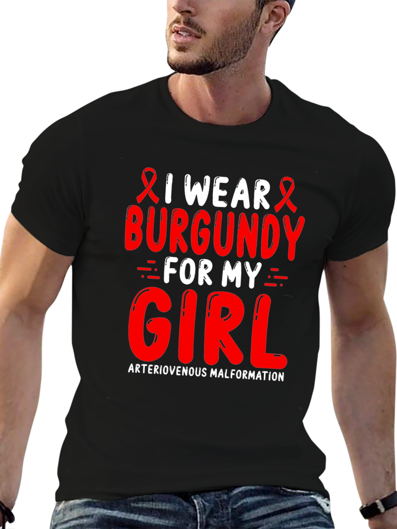Burgundy Awareness T-Shirt - Arteriovenous Malformation Support