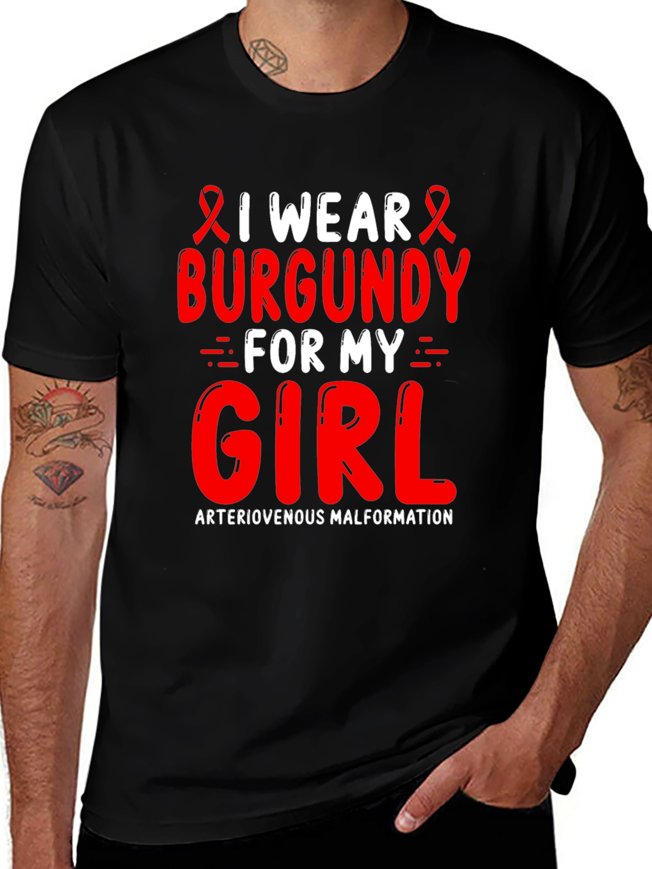 Burgundy Awareness T-Shirt - Arteriovenous Malformation Support