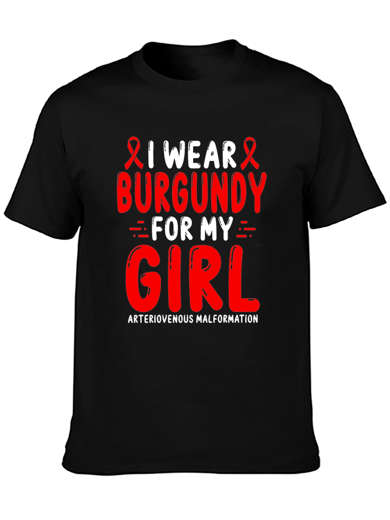 Burgundy Awareness T-Shirt - Arteriovenous Malformation Support