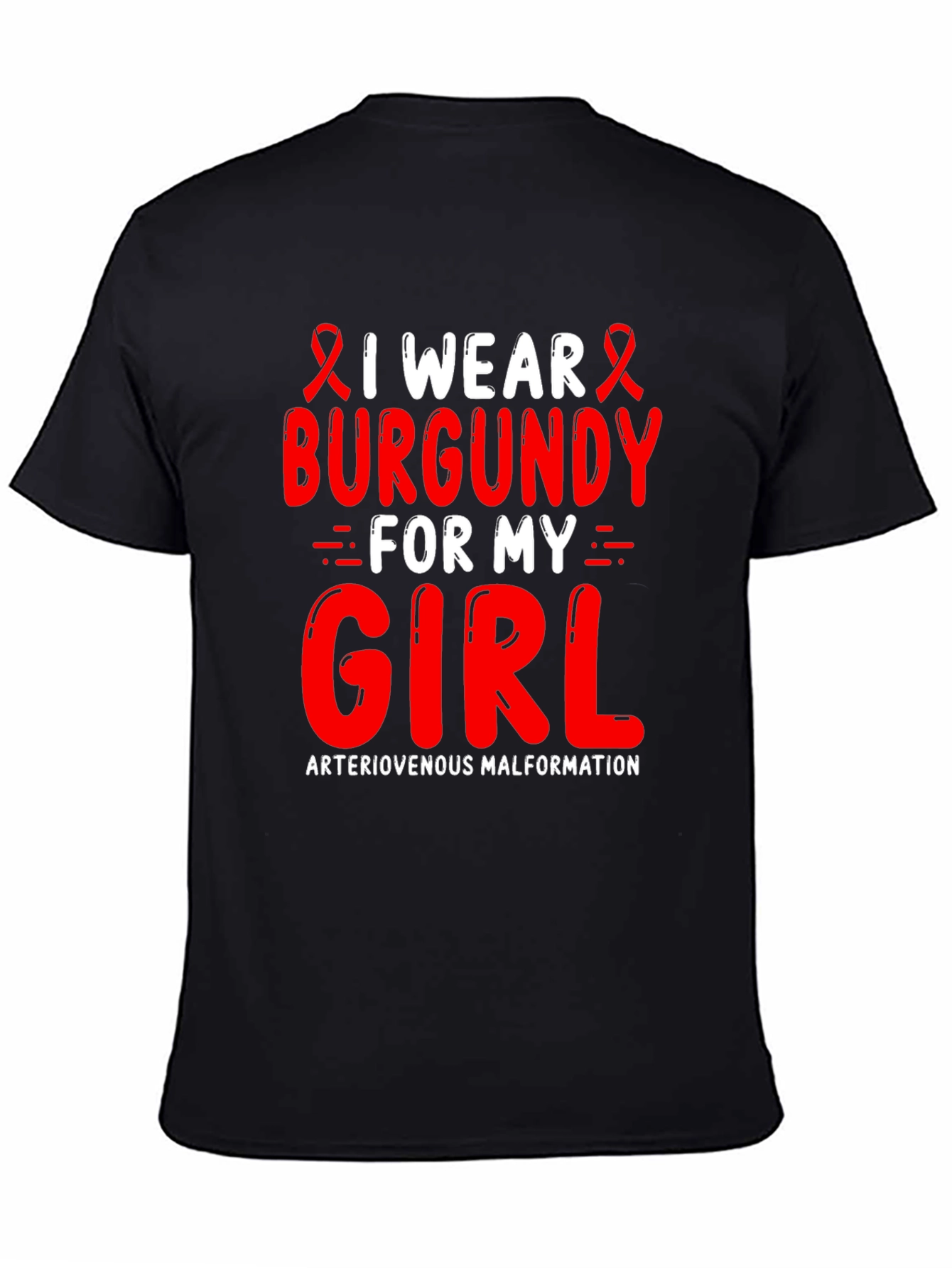 Burgundy Awareness T-Shirt - Arteriovenous Malformation Support