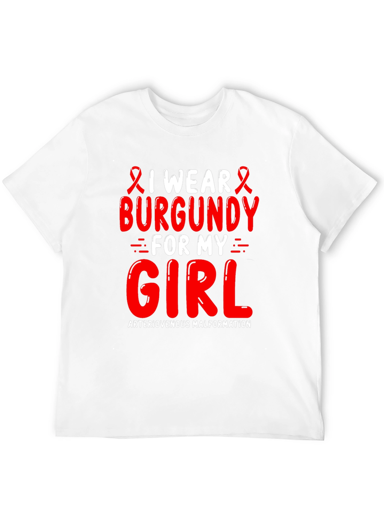 Burgundy Awareness T-Shirt - Arteriovenous Malformation Support