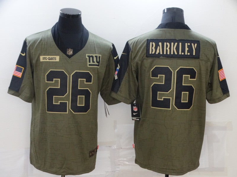 Men's New York Giants Saquon Barkley #26 Brown Player Game Jerseys