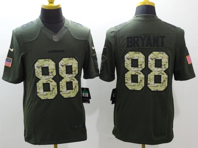 Men's Dallas Cowboys Dez Bryant #88 Army Green Game Jerseys