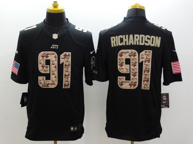 Men's New York Jets Sheldon Richardson #91 Black Game Player Jerseys