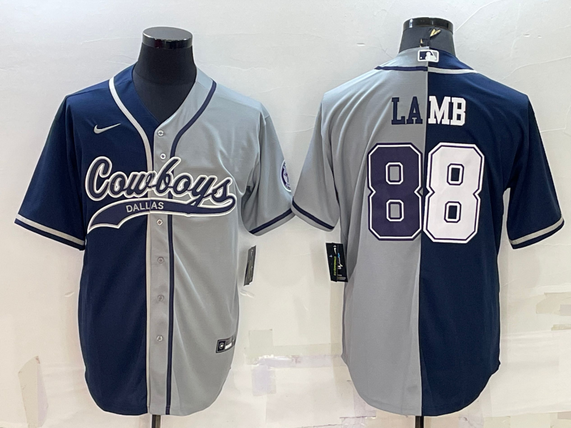 Men's Dallas Cowboys CeeDee Lamb #88 Navy/Gray Game Jerseys Joint Edition
