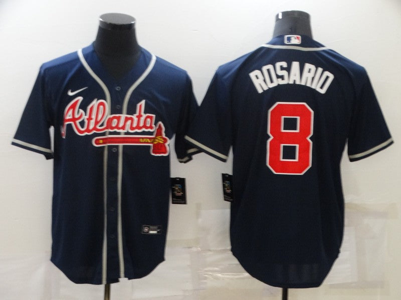 Men's Atlanta Braves Eddie Rosario #8 Navy Replica Jerseys