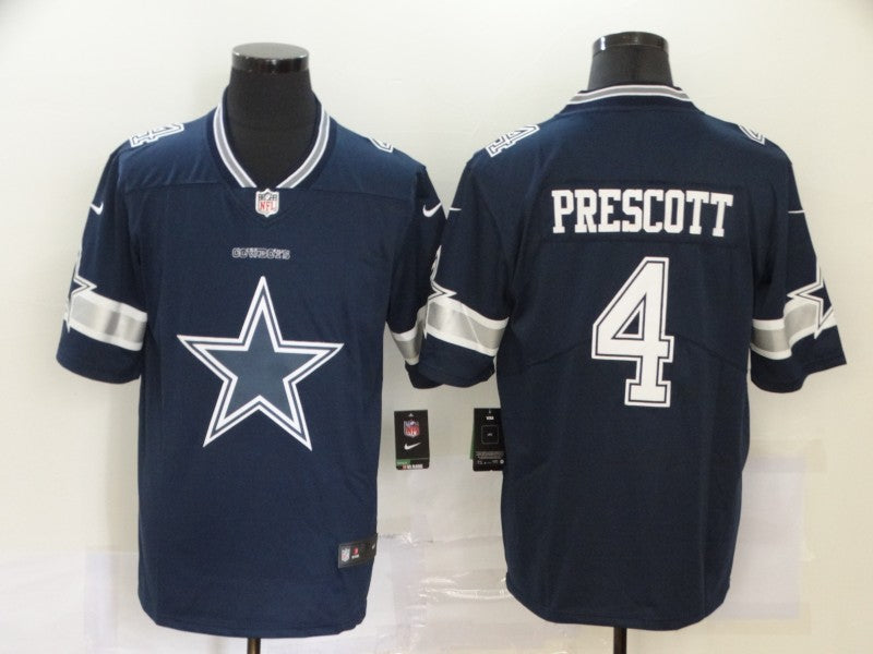 Men's Dallas Cowboys Dak Prescott #4 Navy Player Game Jerseys