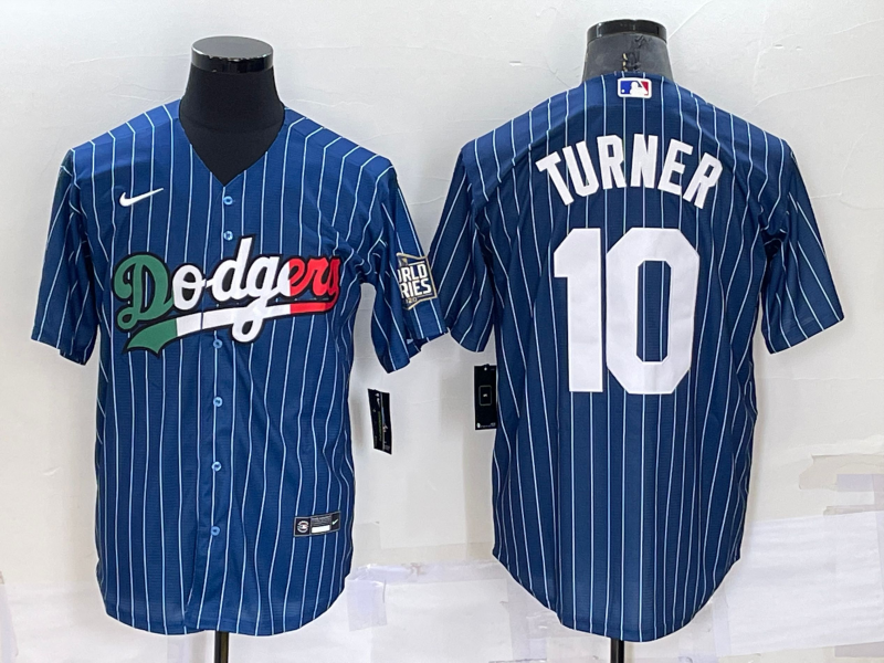 Men's Los Angeles Dodgers Justin Turner #10 Blue Player Game Jerseys